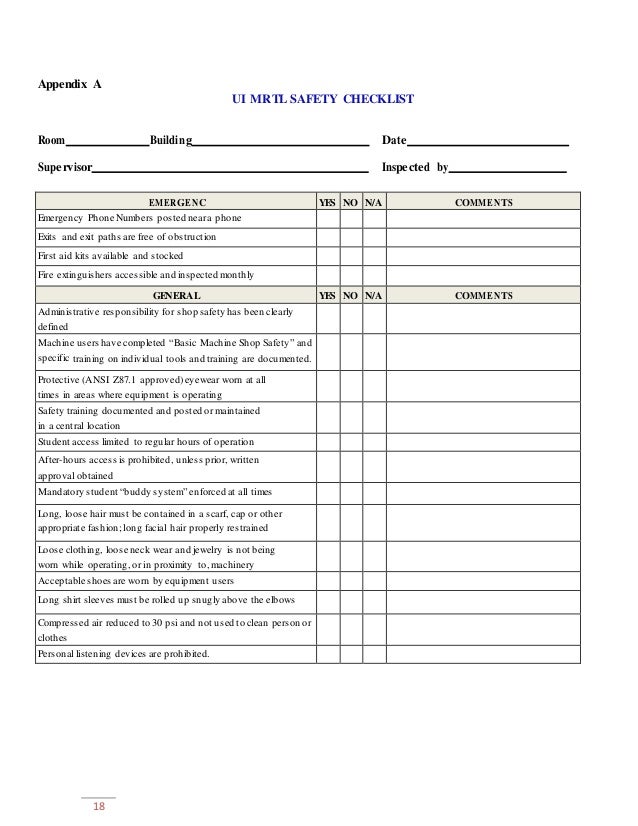 U Of Idaho Machine Shop Safety Policy 5 2 14