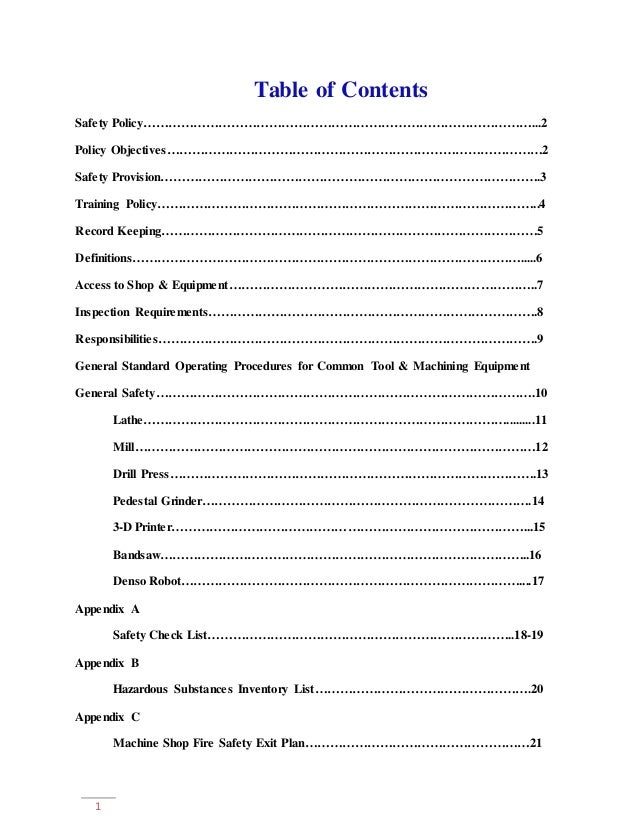 U of Idaho Machine Shop Safety Policy 5214