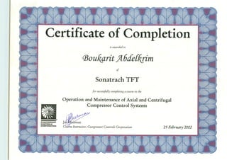 Boukarit Certificate Compressor