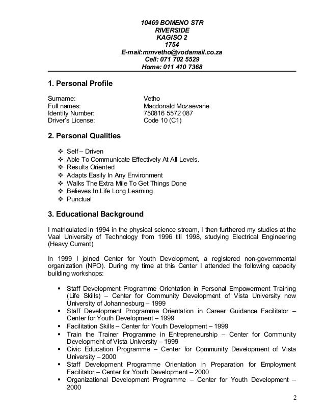 Crew member resume picture