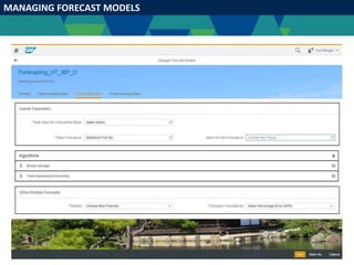 MANAGING FORECAST MODELS
 