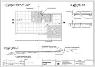 20738
AA
Garage Setdown
Wet area setdown 3N12 crack control bar
3N12 crack control bar
Fill Cut
Scale
Date
As indicated
Dwawing Title NotesPROJECT
STUDENTDwg. No.
STUDENT SIGNATURE
1. All dimensions are in millimetres.
2. All dimensions are to be checked on site.
3. Any discrepancy between the architectural drawing
and other drawings relevant for construction should be
notified before commencement.
Dr. Jie Li and Dr. Saman De Silva
Drawn
checked
Viet Khoa Nguyen - 3383205
Viet Khoa Nguyen (Kevin)
Honours student in
a double degree of
civil engineering and
business management
Cut toe for drainage
Natural surface (8% slope towards fence)
Required surface
September,
2015 S01
B B
SECTION A-A
SCALE 1:100
2
FOUNDATION PLAN VIEW
SCALE 1:100
1 SECTION B-B
SCALE 1:35
3
BRICK VENEER
Formed Void
3N12
for edge beam reinforcement
1N12
for internal beam reinforcement
SL82 Mesh slab for dwelling length > 20 m
150
160
310
300 747
110
3815
298
250
 