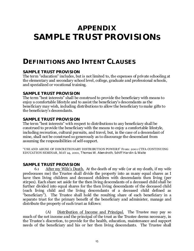 avoiding estate planning regrets sample trust disbursement letter