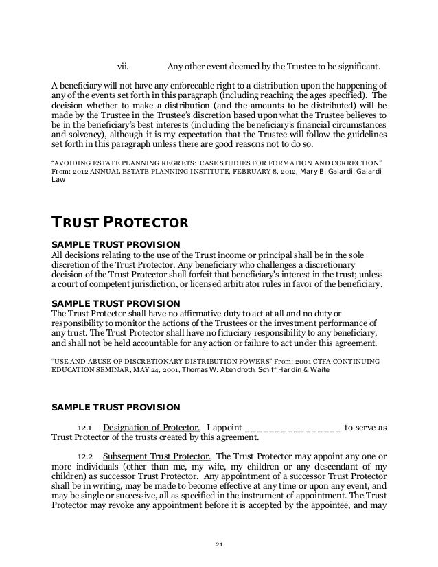 avoiding estate planning regrets sample trust disbursement letter