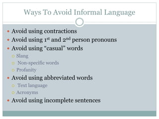 Profanity Example Sentence Academic Tone | PPTX