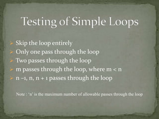 White Box Testing And Control Flow & Loop Testing | PPTX