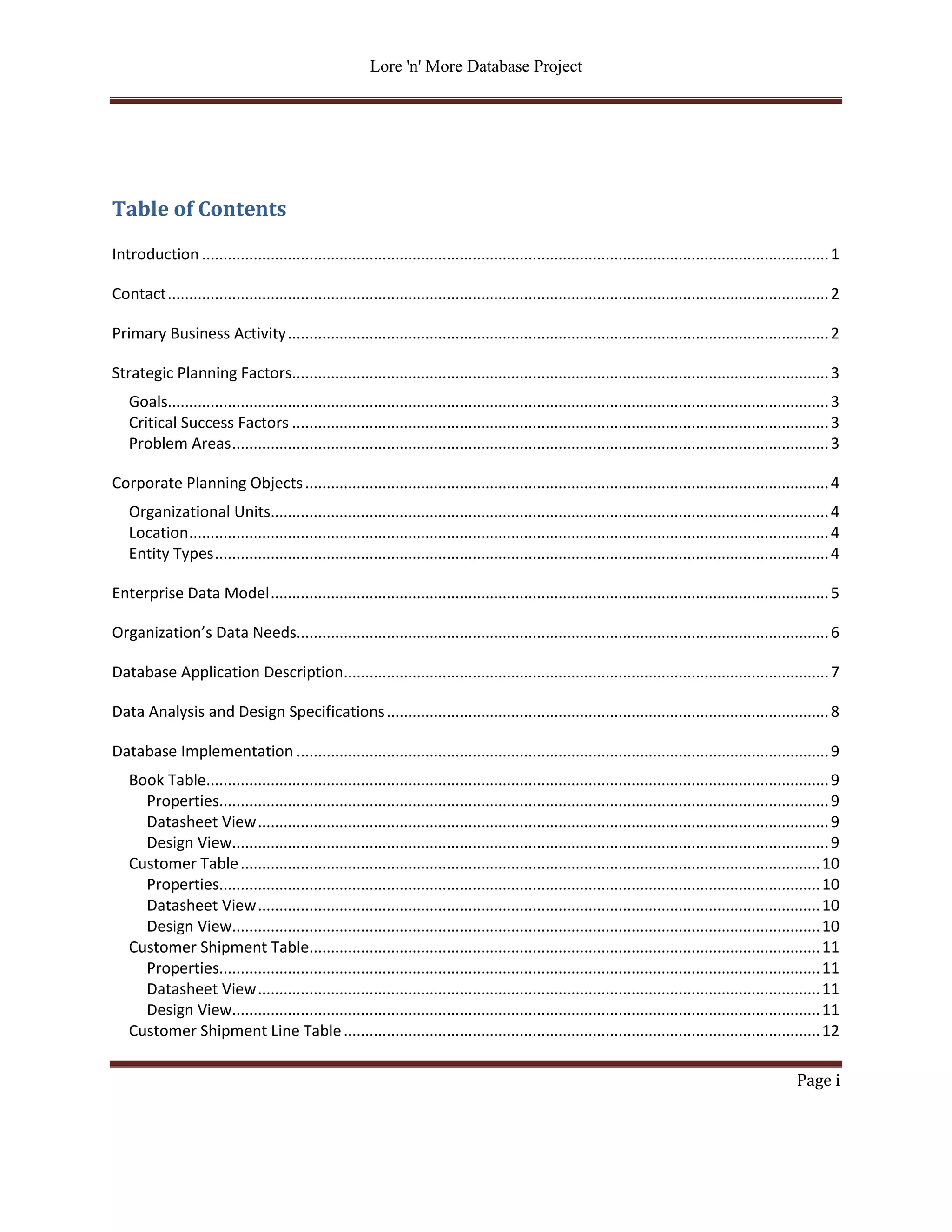 Lore N More Database Management Project | DOCX | Databases | Computer ...