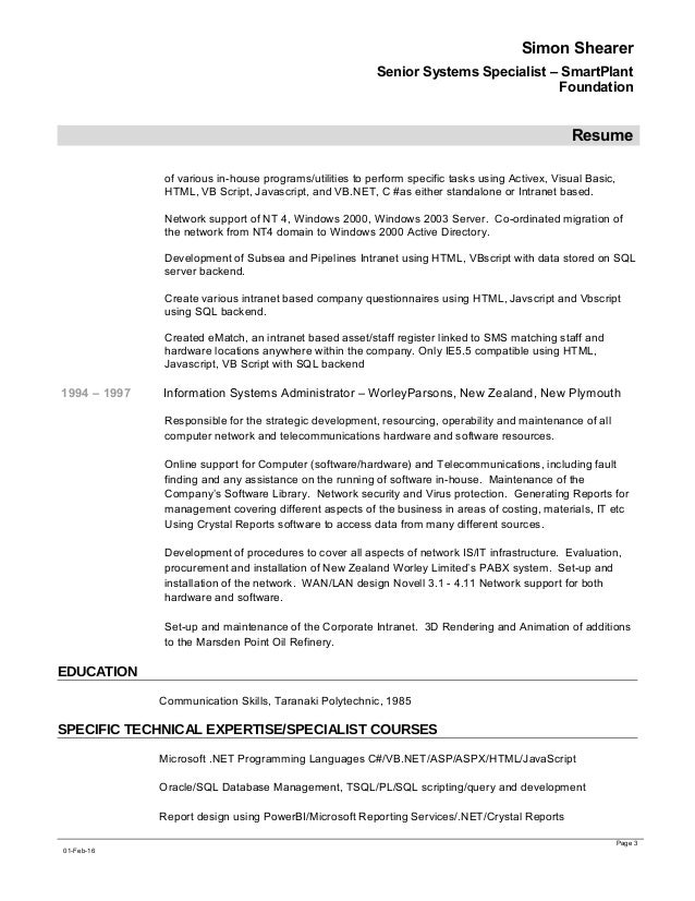 simon shearer resume updated non worleyparsons