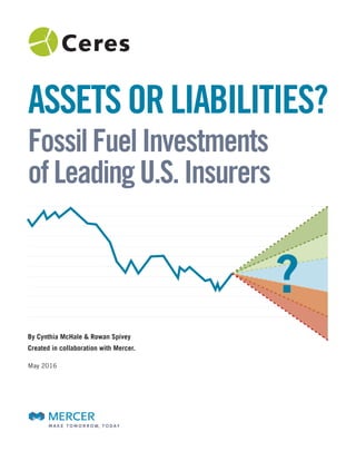 May 2016
By Cynthia McHale & Rowan Spivey
Created in collaboration with Mercer.
AssetsOrLiAbiLities?
FossilFuelinvestments
ofLeadingU.s.insurers
 