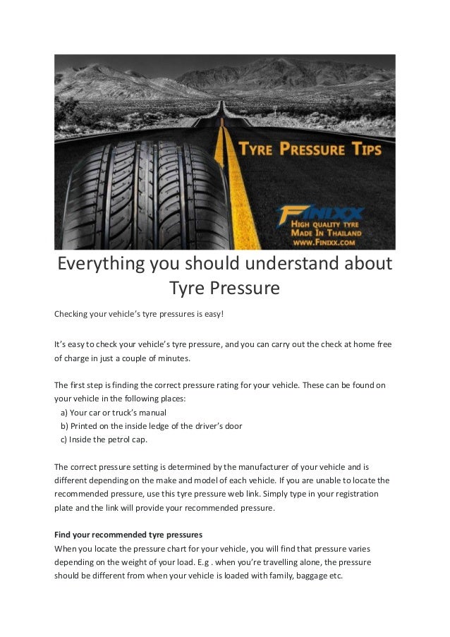 Caravan Tyre Pressure Chart
