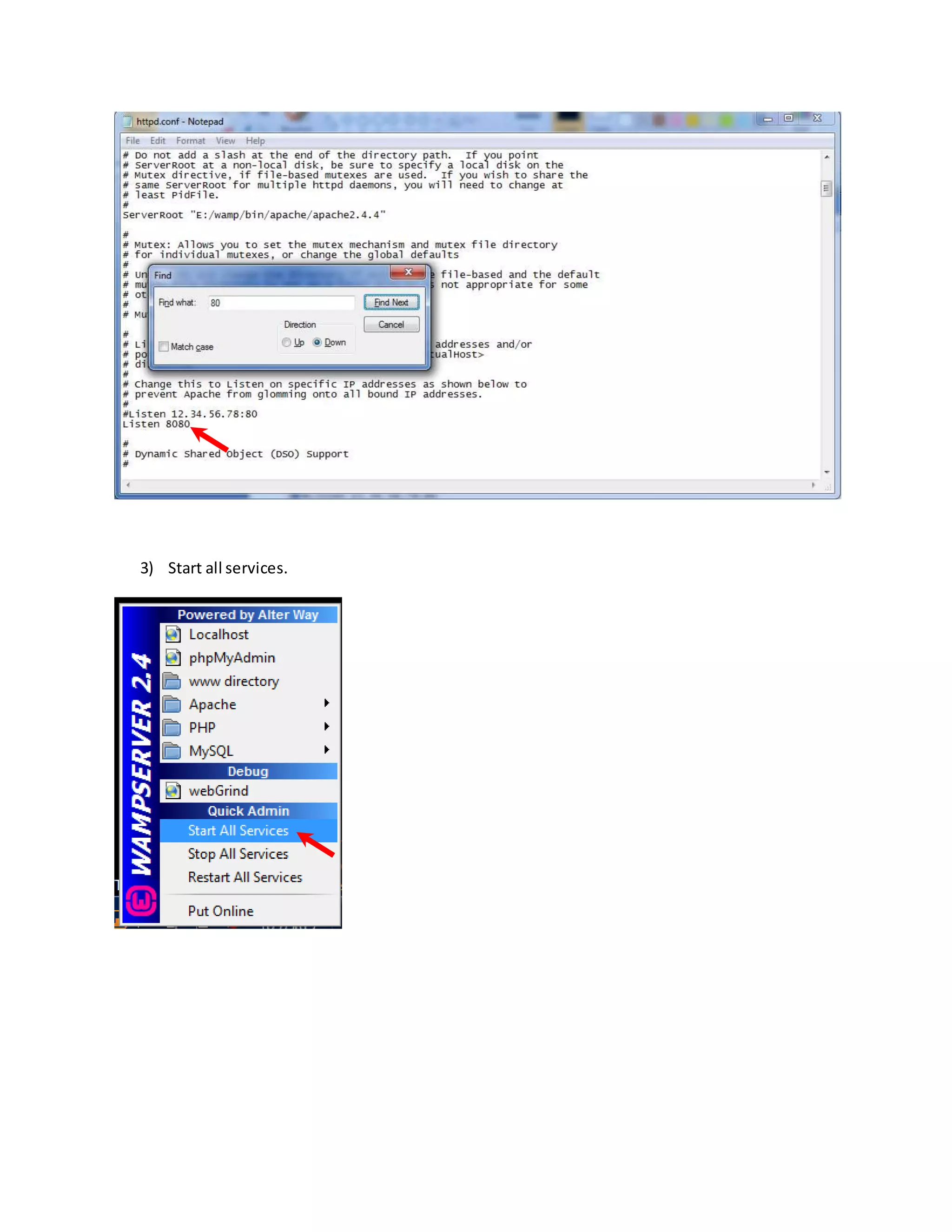 3) Start all services.
 
