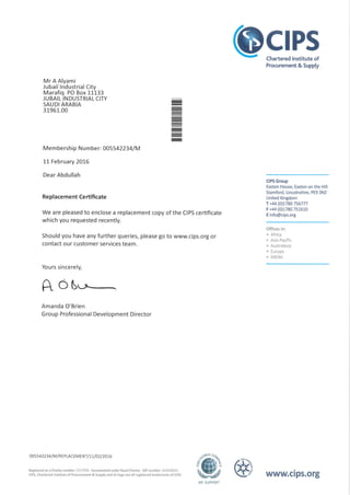 CIPS Diploma Letter | PDF