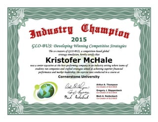 Cornerstone University
Kristofer McHale
2015
 