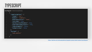 TYPESCRIPT
https://github.com/antonybudianto/angular2-starter/blob/master/tsconfig.json
 