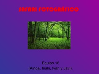 SAFARI FOTOGRÁFICO Equipo 16 (Ainoa, Iñaki, Iván y Javi). 