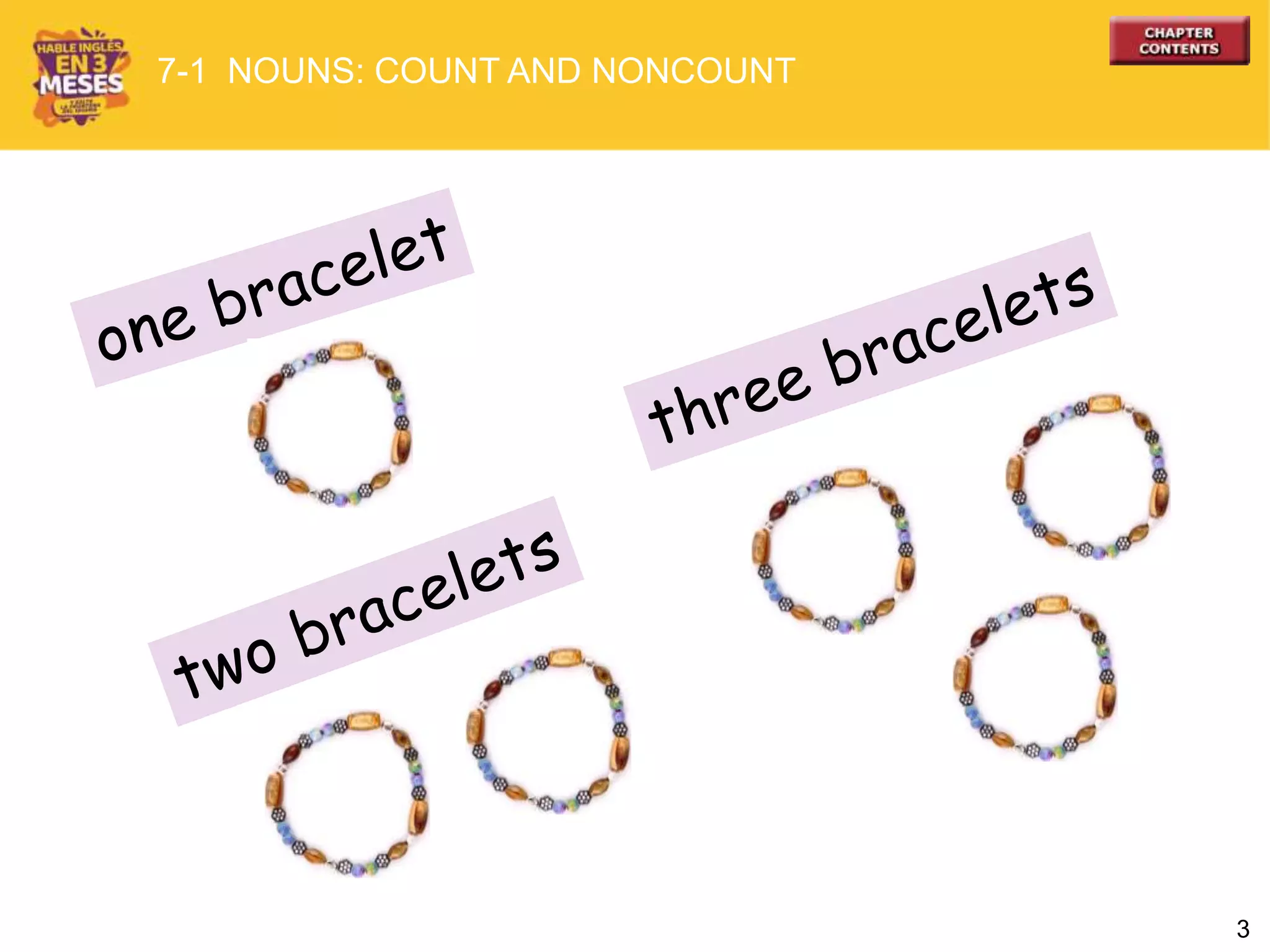 3
7-1 NOUNS: COUNT AND NONCOUNT
 
