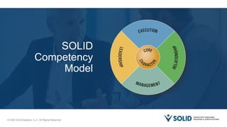 © 2020 SOLIDleaders, LLC. All Rights Reserved.
SOLID
Competency
Model
 