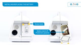 INSTALLING/REPLACING THE BATTERY
Screw knob
Battery stand off
Positioned upwards
 