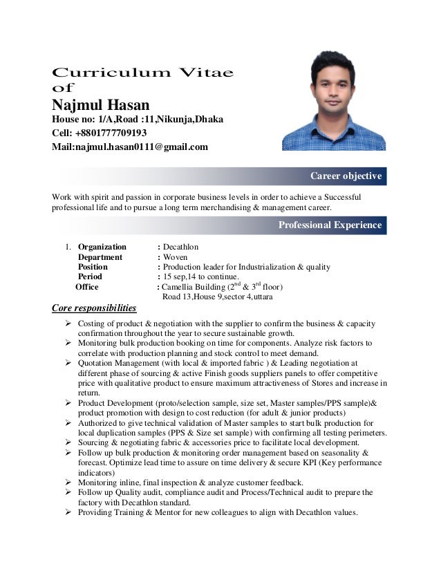 Exemple d'un cv professionnel image
