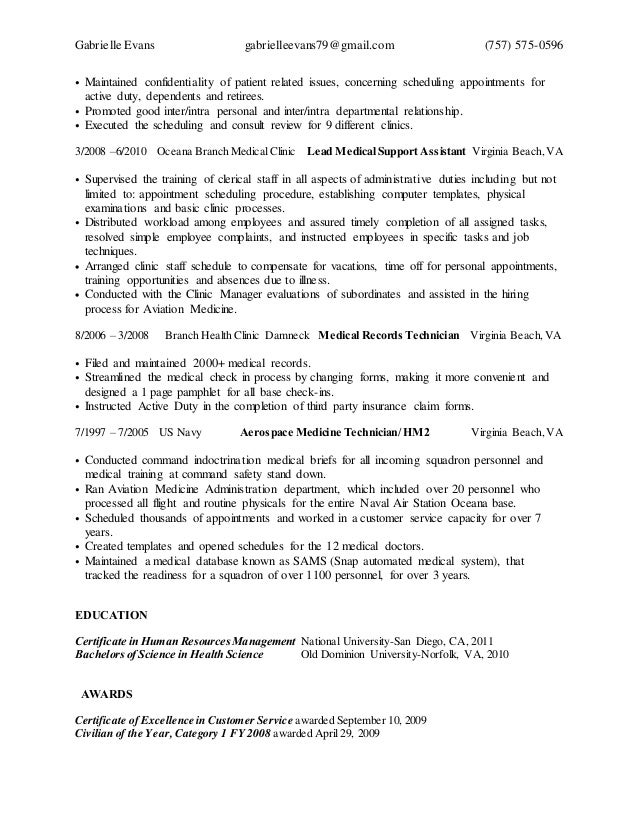 medical assistant cover letter resume genius gabrielle amanda evans resume - Sample Federal Resume Medical Support Assistant medical assistant cover letter resume genius gabrielle amanda evans resume - Sample Federal Resume Medical Support Assistant