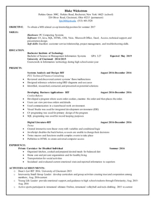 Blake Wickstrom Resume  PDF  Free Download