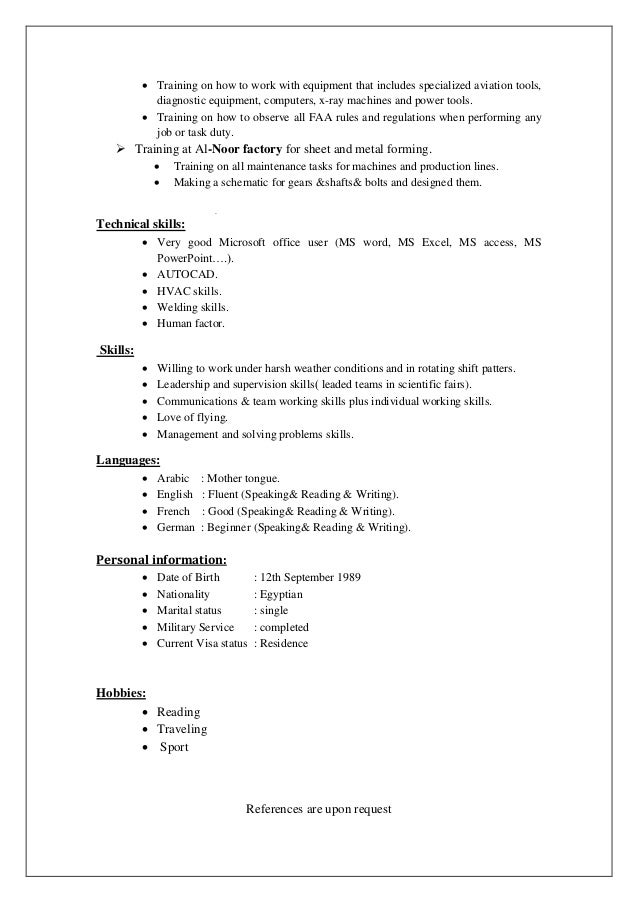 aircraft engineer cv aircraft engineer cv