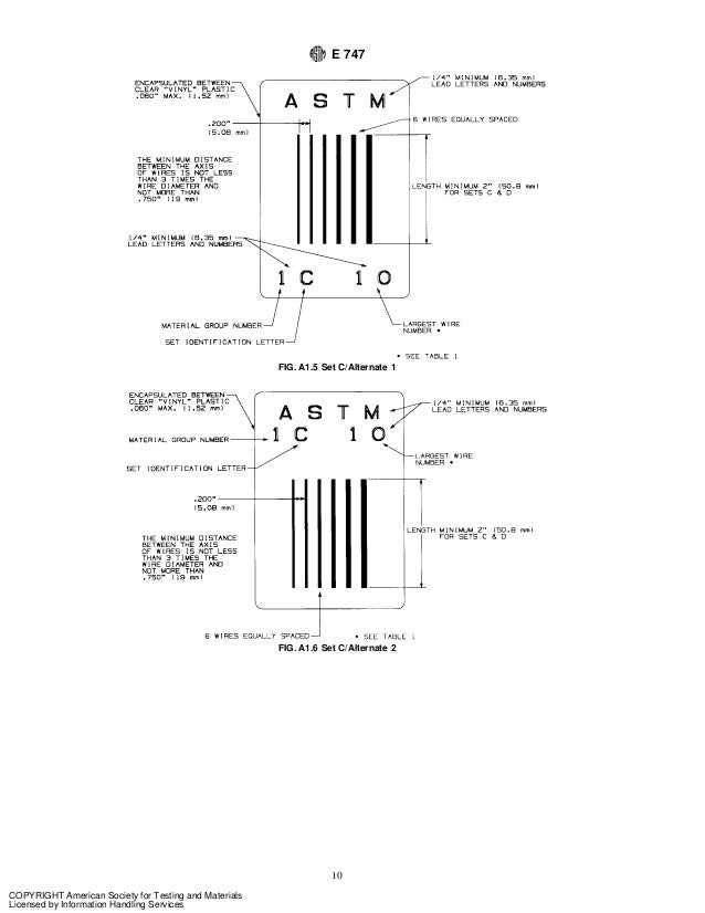 Penetrameter Selection Chart