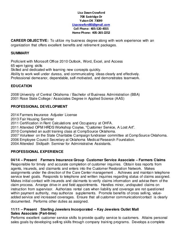 lisa crawford resume 2015