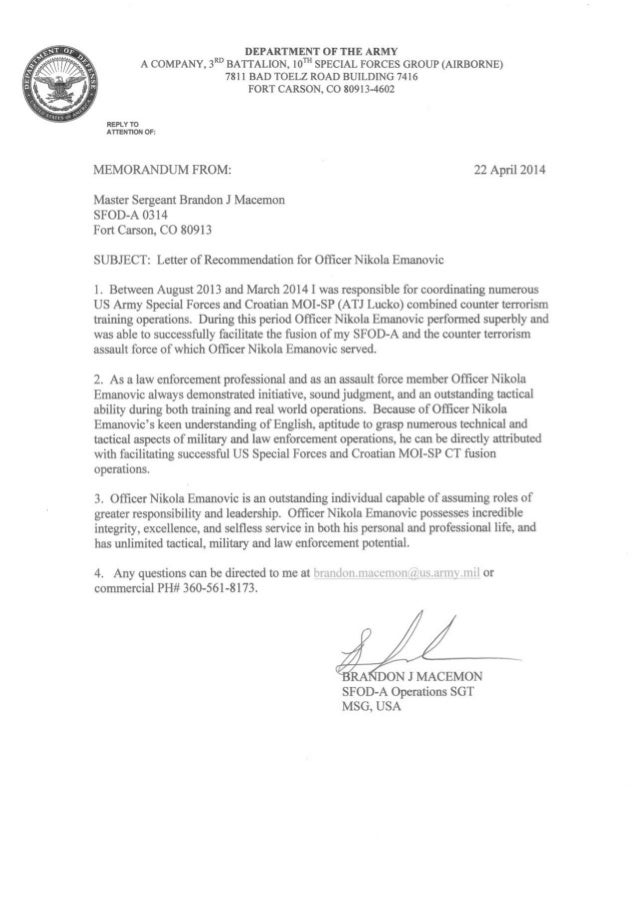 us army sf letter of recommendation coach recommendation letter example