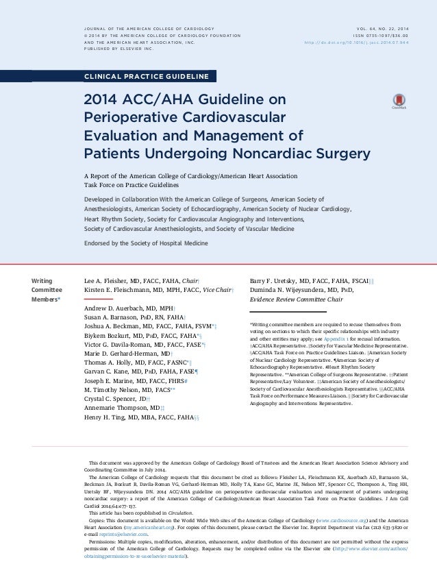 Acc Guide Line Cardiovascular Risk Assessment For Non Cardiac Surgery2