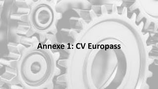 Annexe 1: CV Europass
 
