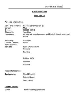 HENK CV | PDF