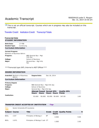 Academic Transcript PDF- GGC 12.2014 | Undergraduate Education ...
