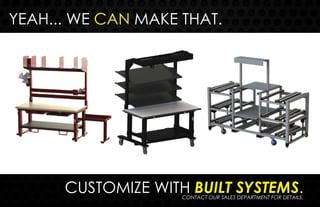 YEAH... WE CAN MAKE THAT.
CUSTOMIZE WITH BUILT SYSTEMS.CONTACT OUR SALES DEPARTMENT FOR DETAILS.
 