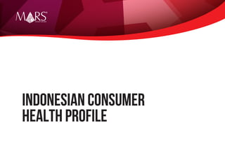 Research Specialist
INDONESIAN CONSUMER
HEALTH PROFILE
 
