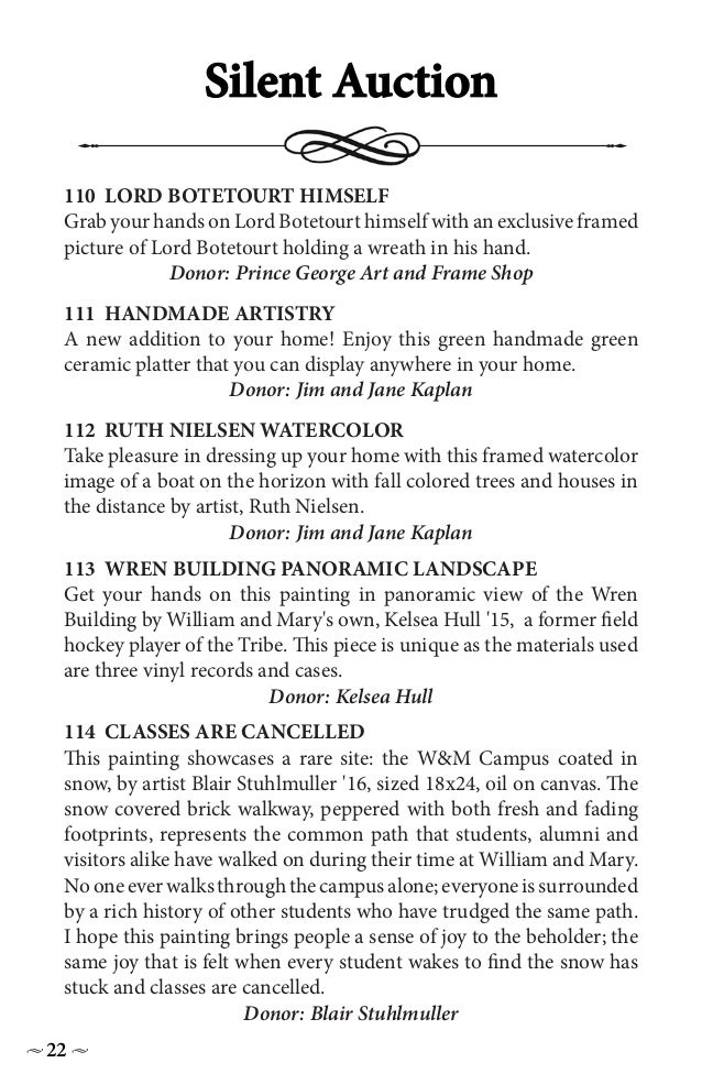 how to organize a silent auction