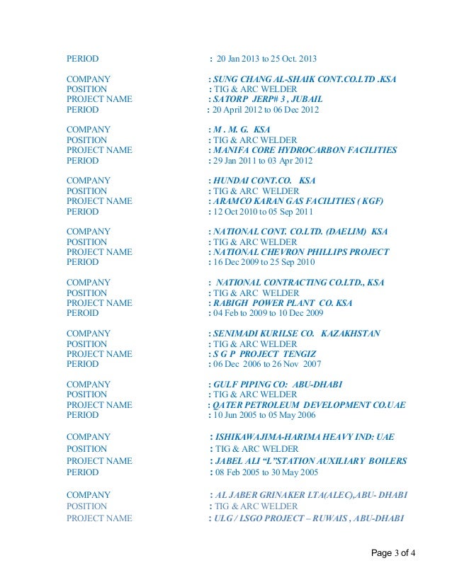 welder cv