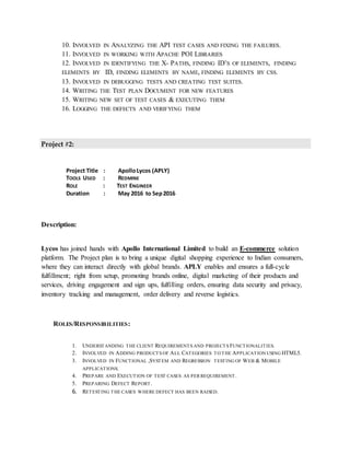 Software Test Engineer resume | DOCX