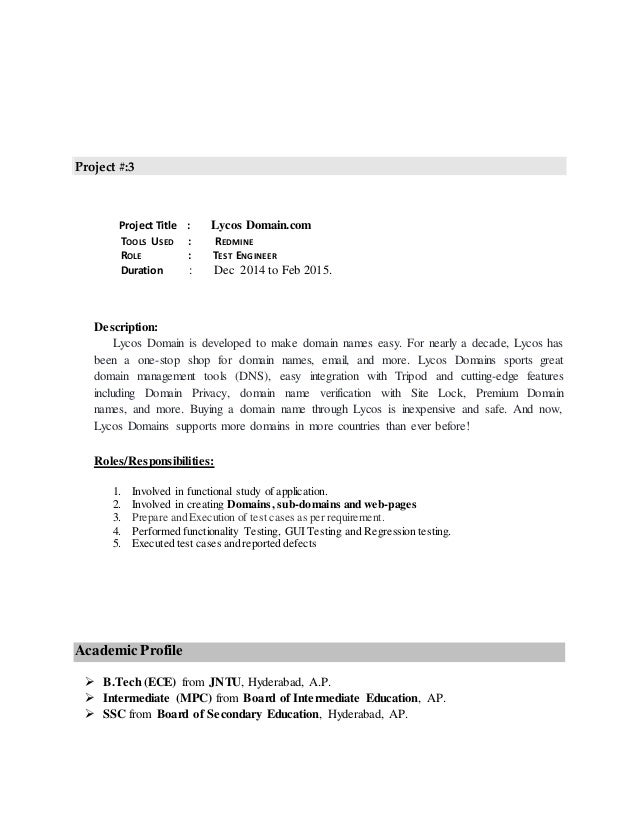 Software Test Engineer resume