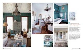 38 | AMERICAN LIFESTYLE MAGAZINE AMERICAN LIFESTYLE MAGAZINE | 39
Just an hour west of the inn is The Prairie
by Rachel Ashwell, a quaint bed and
breakfast in the Texas countryside. Right
outside of the town of Round Top, this
sprawling property covers forty-six acres
and offers six private buildings, ranging
from refurbished barns to retro cottages.
The town of Round Top, while small, is well
known for its antique shows. The majority
of the furnishings in The Prairie were culled
from these fairs, lending authentic vintage
charm to the accommodations in this
tranquil slice of hill country.
The town of Round Top,
while small, is well known
for its antique shows.
“
the prairie
© Amy Neunsinger
© Amy Neunsinger
© Amy Neunsinger
© Amy Neunsinger
© Amy Neunsinger
© Amy Neunsinger © Amy Neunsinger
 