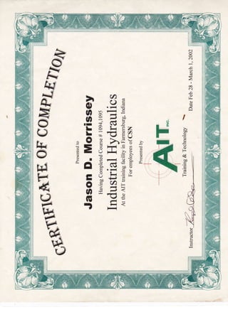 Industrial Hydraulics Certificate