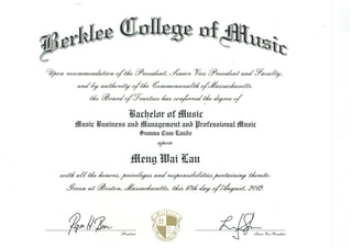 Berklee College of Music Degree