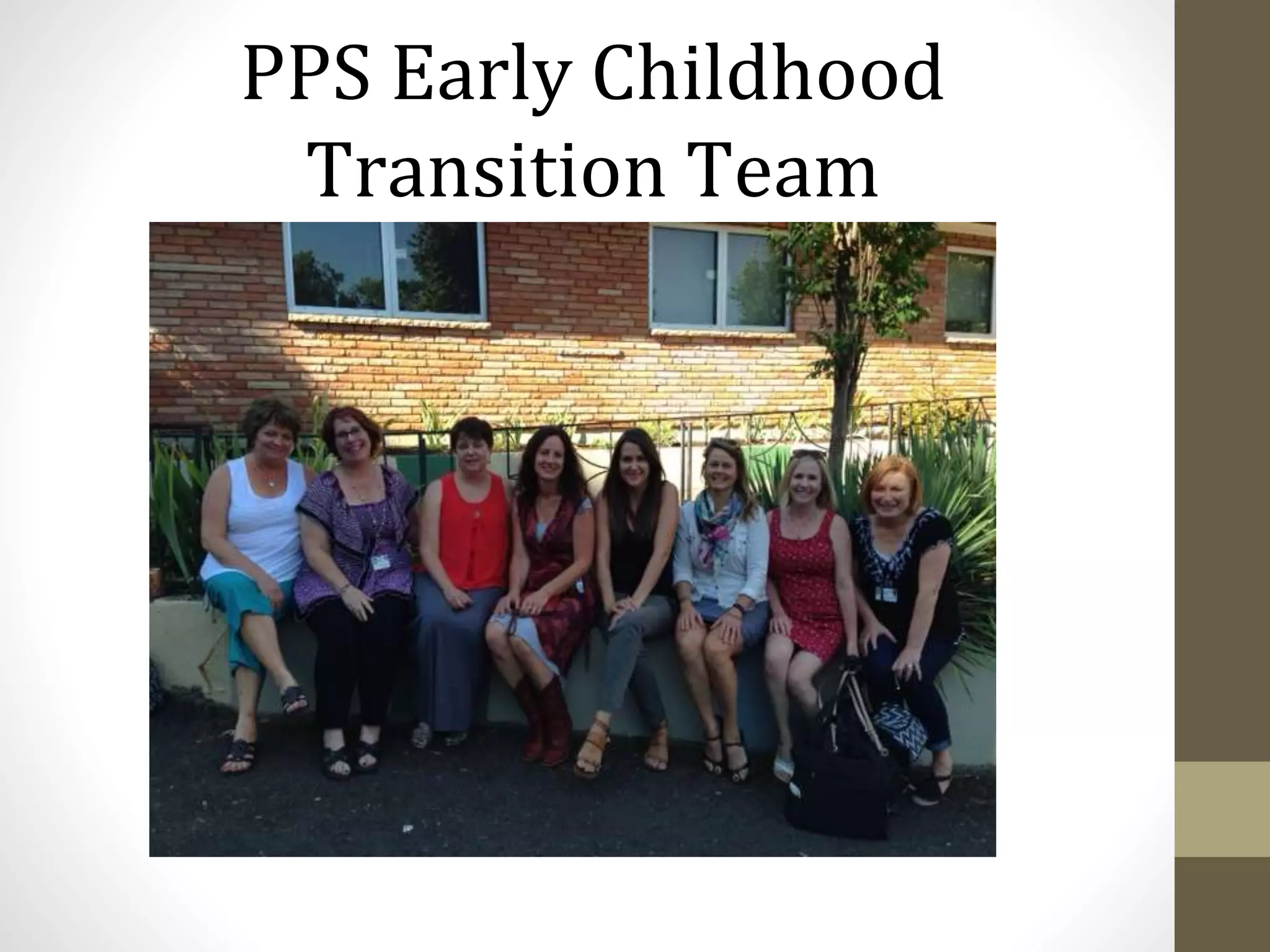 PPS Early Childhood
Transition Team
 