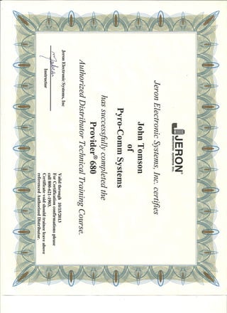 Jeron Certification