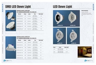 EverLightingIndustrialCompanyLtd.www.everledlite.comE-mail:sales@everlightings.com
EverLightingIndustrialCompanyLtd.www.everledlite.comE-mail:sales@everlightings.com
24 25
SMD LED Down Light
SMDLEDDownLight
Aluminium material, AC100-240V,
CCT: D(6000K)N(4000K)W(3000K), CRI≥80Ra,IP40
Aluminium material, AC100-277V,
CCT: D(6000K)N(4000K)W(3000K), CRI≥80Ra,IP44
Item No.
Item No.
LED-MHD-2006-3W
LED-MHD-2006-5W
LED-MHD-2006-9W
LED-MHD-2006-12W
LED-MHD-2006-15W
LED-MHD-2006-20W
LED-MHD-2007-5W
LED-MHD-2007-8W
LED-MHD-2007-10W
LED-MHD-2007-12W
LED-MHD-2007-14W
LED-MHD-2007-20W
LED-MHD-2007-25W
3W
5W
9W
12W
15W
20W
5W
8W
10W
12W
14W
20W
25W
210-240Lm
340-440Lm
640-780Lm
820-1040Lm
1040-1260Lm
1360-1740Lm
400-440Lm
650-720Lm
800-900Lm
950-1050Lm
1150-1250Lm
1650-1900Lm
2100-2400Lm
Φ90*H50mm
(Cutout: Φ70mm)
Φ95*H57.5mm
(Cutout: Φ70mm)
Φ110*H55mm
(Cutout: Φ80mm)
Φ95*H57.5mm
(Cutout: Φ70mm)
Φ140*H65mm
(Cutout: Φ120mm)
Φ113*H59mm
(Cutout: Φ92mm)
Φ180*H65mm
(Cutout: Φ145mm)
Φ145*H65.8mm
(Cutout: Φ130mm)
Φ190*H65mm
(Cutout: Φ165mm)
Φ174*H68.5mm
(Cutout: Φ150mm)
Φ225*H65mm
(Cutout: Φ190mm)
Φ244*H84.5mm
(Cutout: Φ205mm)
Φ244*H84.5mm
(Cutout: Φ205mm)
Power
Power
Lumen
Lumen
Size
Size
180°
180°
180°
180°
180°
180°
90°
90°
90°
90°
90°
90°
90°
Beam angle
Beam angle
LED Down Light
Material:Aluminum
LED-MHD-2703
3x1W
3x2W
280Lm(NW 4000k)
260Lm(WW 3000k)
490Lm(NW 4000k)
460Lm(WW 3000k)
Power Lumen
30°
30°/45°
Beam angle
Input Volt. 100-240VAC
External power supply (included)
Size Φ85*38mm (cutout Φ72- Φ76)
IP20
LED-MHD-2702
LED-MHD-2701A LED-MHD-2701B
LEDDownLight
 