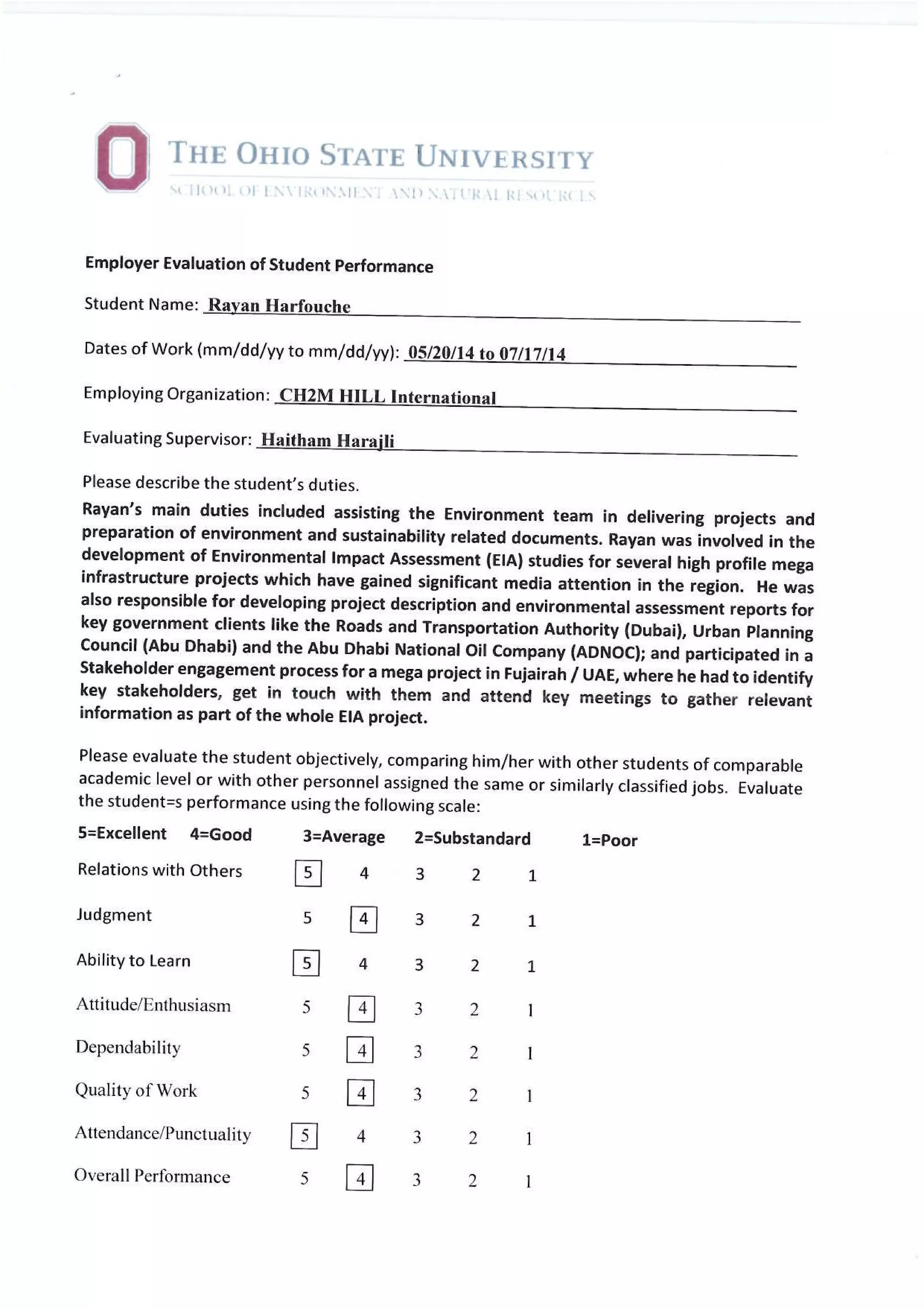 Student Evaluation Pdf