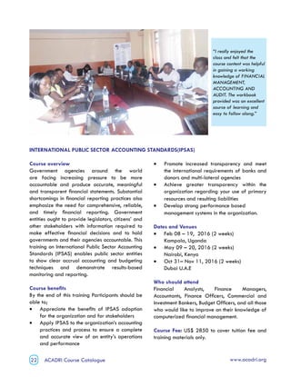 ACADRI 2016 Training Programmes | PDF
