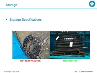 Storage
• Storage Specifications
®Copyright Expro 2014 WELL FLOW MANAGEMENT
 