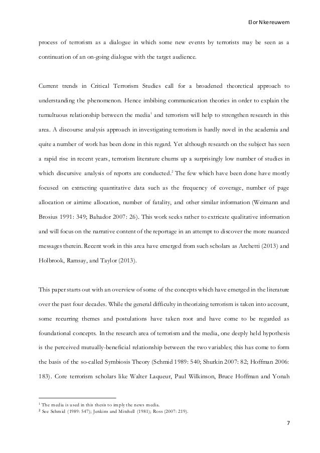 Help on dissertation terrorism