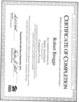 Competent Person Certificate